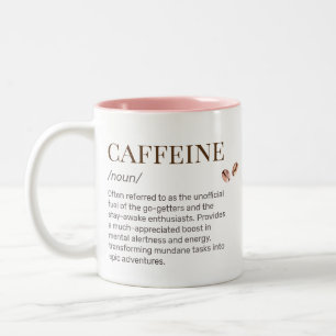 Funny caffeine Dictionary Definition Witty Coffee Två-Tonad Mugg