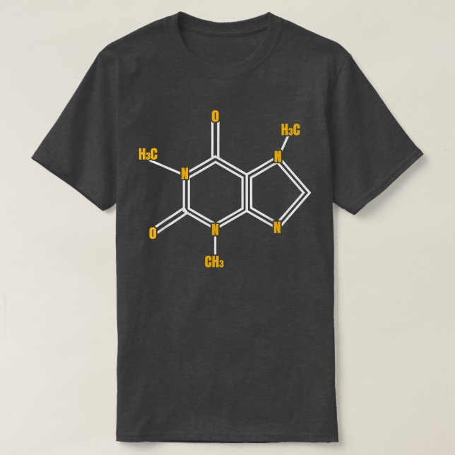 Funny Caffeine Molecule Science Themed Coffee Love T Shirt (Design framsida)