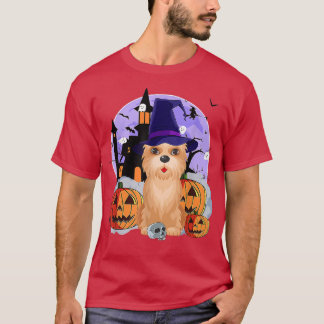 Funny Cairn Terrier Hund Halloween Witch Pumpkin T Shirt