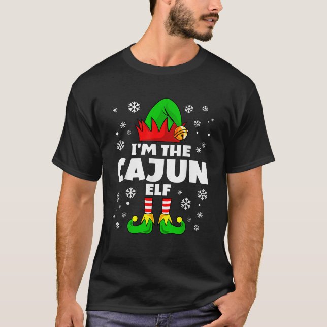 Funny Cajun Elf Family Matching Group Happy Christ T Shirt (Framsida)