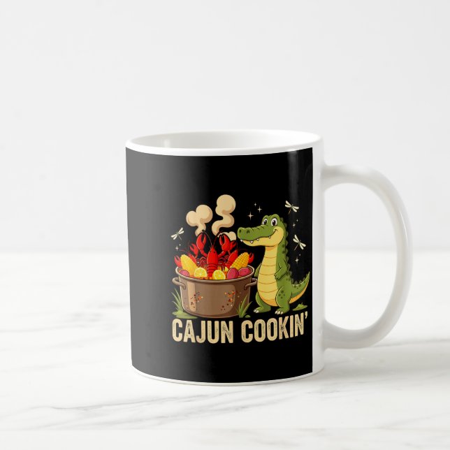 Funny Cajun Louisiana Boil Alligator Crawfish Mard Kaffemugg (Höger)