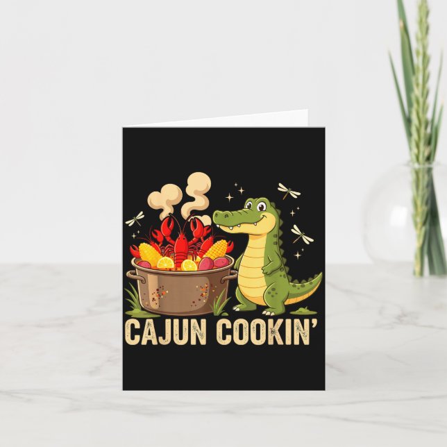 Funny Cajun Louisiana Boil Alligator Crawfish Mard Kort (Framsida)