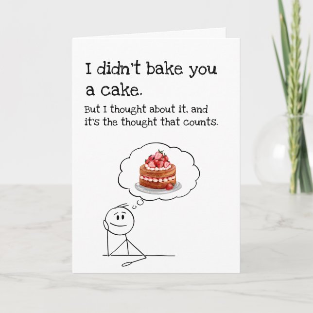 Funny Cake Birthday Card Kort (Framsida)