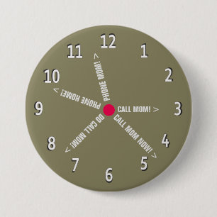 Funny Call Mamma Imaginary Clock Knapp