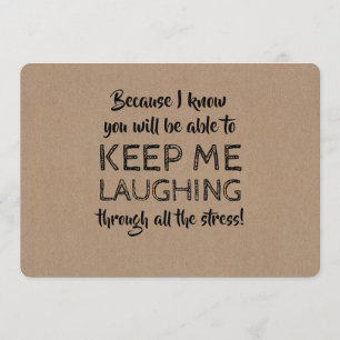 Funny Calming Bridesmaid Frieri Inbjudningar
