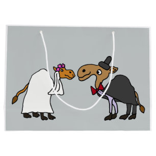 Funny Camel Bride och Groom Bröllop Tecknad