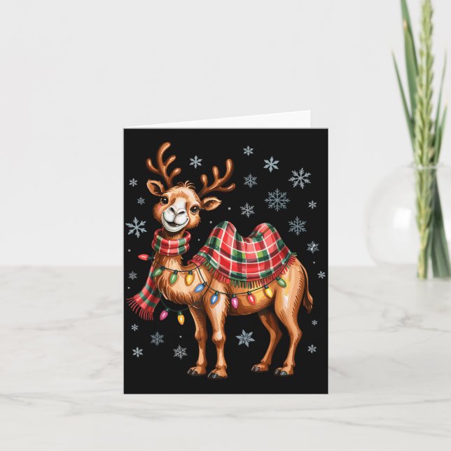 Funny Camel Christmas Cute Animal Lovers Holiday P Kort (Framsida)