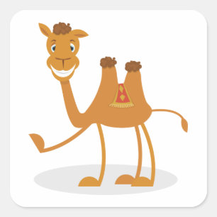 Funny Camel Fyrkantigt Klistermärke