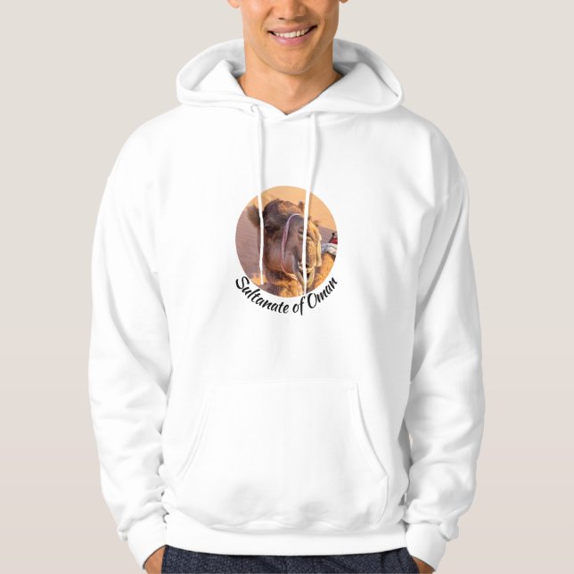 Funny Camel head i Oman Wahiba-öknen Hoodie (Framsida)