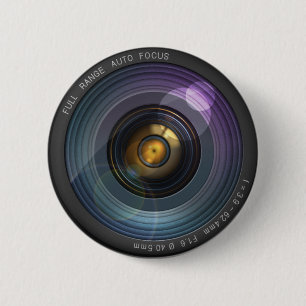 Funny Camera Lens Round Knapp