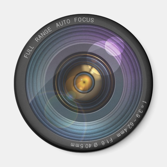 Funny Camera Lens Round Magnet (Framsidan)