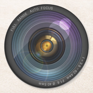 Funny Camera Lens Round Underlägg Papper Rund