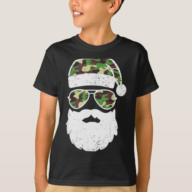 Funny Camo Christmas Pajama Funny Camo Matching Fa T Shirt (Framsida)