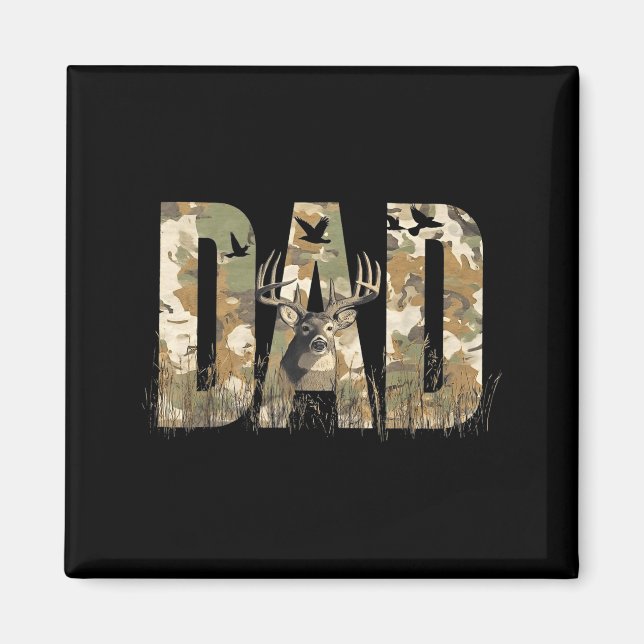 Funny Camo Dad Hunting Camouflage Deer Father's Da Magnet (Framsidan)