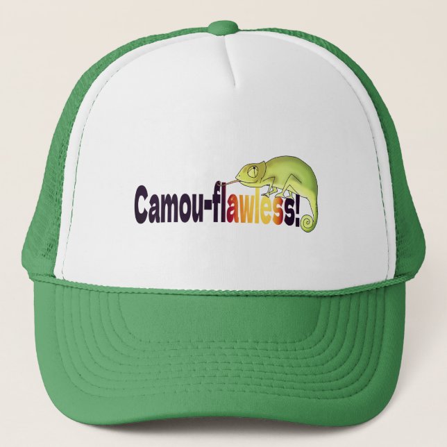 Funny Camou-flawless Chameleon Pun Keps (Framsida)