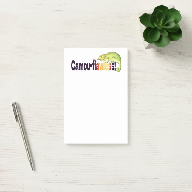 Funny Camou-flawless Chameleon Pun Post-it Block (Kontor)