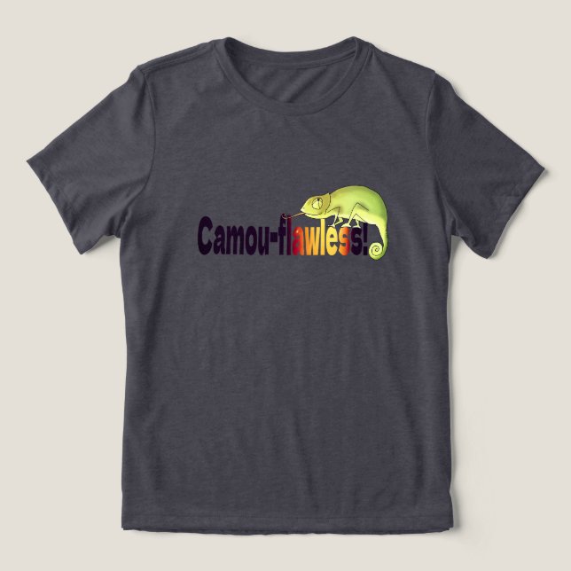 Funny Camou-flawless Chameleon Pun T Shirt (Design Framsida)