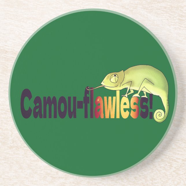 Funny Camou-flawless Chameleon Pun Underlägg (Framsidan)