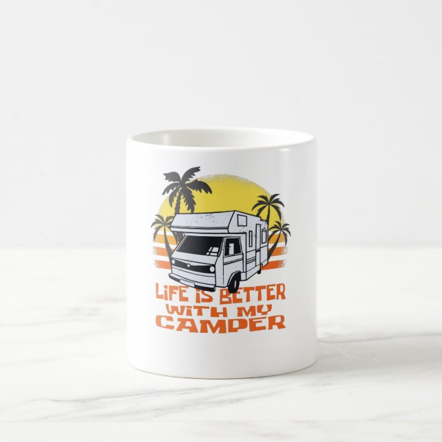 Funny Camper Motorhome - Camping Caravan Kaffemugg (Center)