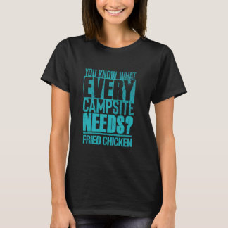 Funny Campfire Foodie Camping and Fried Chicken T Shirt