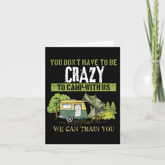 Funny Camping Älskare Crazy Camping Joke Gift Desi Kort (Framsida)