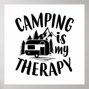Funny Camping är min Therapy ord art Poster