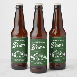 Funny Camping Bachelorette Ölflaska Etikett