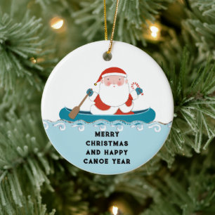 Funny Camping Canoe Keepsaké Julgransprydnad Keramik