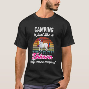 Funny Camping Design Retro Unicorn Vintage Sunse T Shirt