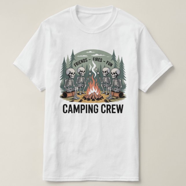 Funny Camping Fires Friends Fun Camping Crew  T Shirt (Design framsida)