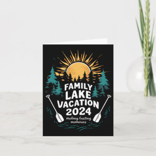 Funny Camping Hiking Cabin 2024 Family Sjö Vacati Kort