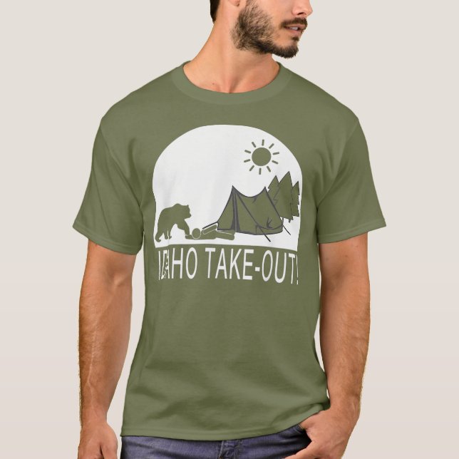 Funny Camping Hiking Hiker In Idaho take out T Shirt (Framsida)