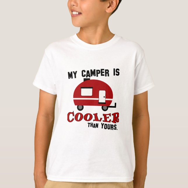 Funny Camping Kids T-Shirt (Framsida)