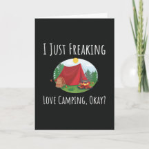 Funny Camping Lover Cards Camper Outdoors Campfire