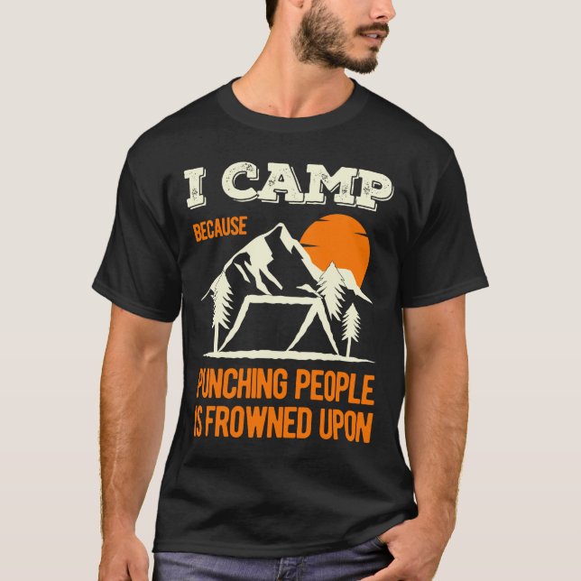 Funny Camping Ord T Shirt (Framsida)