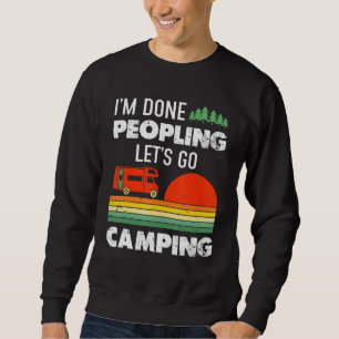 Funny Camping Quote Retro Vintage Let S Go Camping Lång Ärmad Tröja