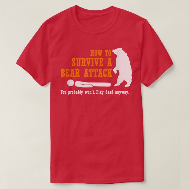Funny Camping - Så här Överlever du ett öronangrep T Shirt (Design framsida)