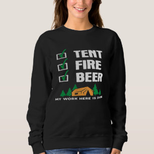 Funny Camping Slogan Tält Fire Beer Checklist - ar T Shirt