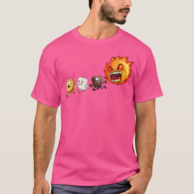 Funny Camping Smores Campfire Biscuit Chocolate Mo T Shirt (Framsida)
