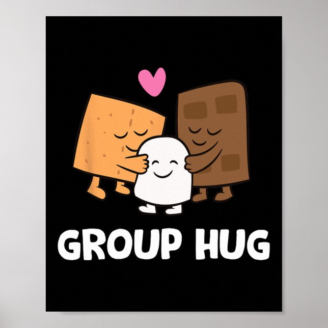 Funny Camping Smores Group Hug Cute S'mores 1  Poster (Framsidan)