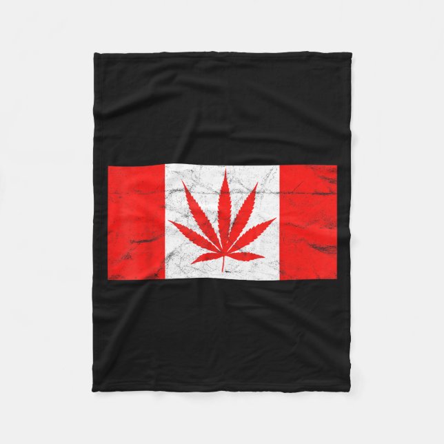 Funny Canada &amp; Weed Leaf! Canadian New Flag Jo Fleecefilt (Framsidan)