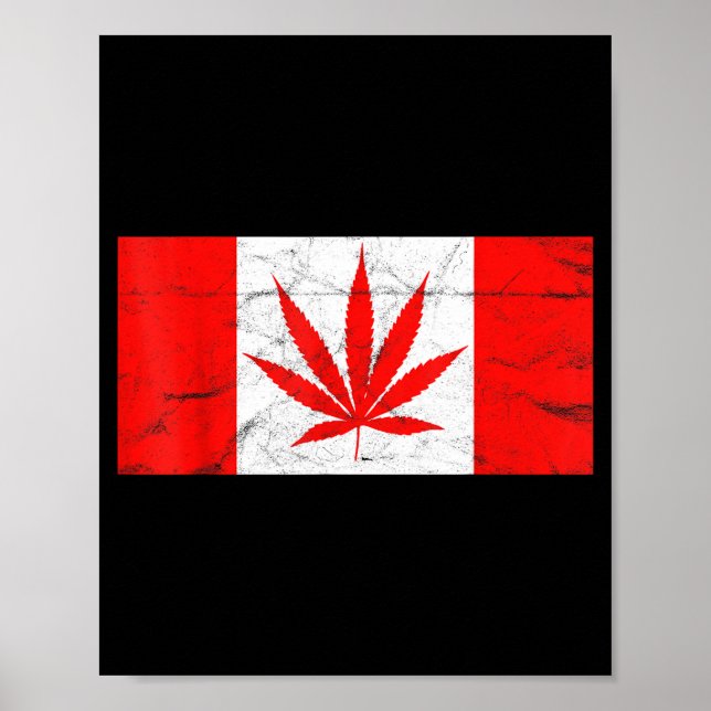 Funny Canada &amp; Weed Leaf! Canadian New Flag Jo Poster (Framsidan)