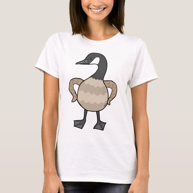 Funny Canada Goose Scary Big Goose Graphic T Shirt (Framsida)