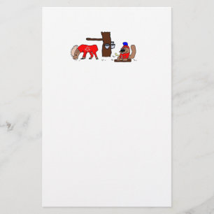 Funny Canada Moose och Beaver med Maple Syrup Brevpapper