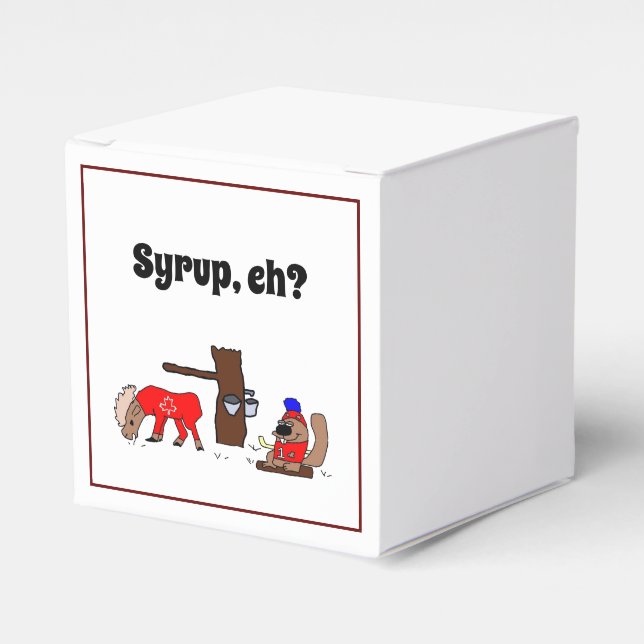 Funny Canada Moose och Beaver med Maple Syrup Presentaskar (Framsidan Sidan)