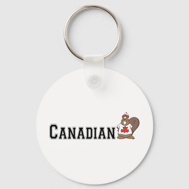 Funny Canadian Beaver Nyckelring (Framsida)