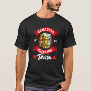 Funny Canadian Drinking Team Maple Löv Flagga Cana T Shirt
