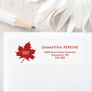 Funny Canadian Returadress Etikett