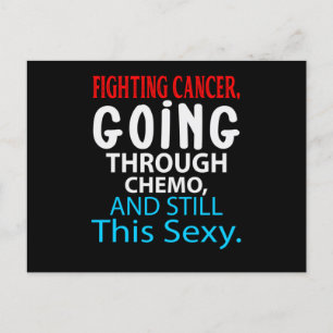 Funny Cancer Fighter Inspirational Quote Chemo Inbjudan Vykort