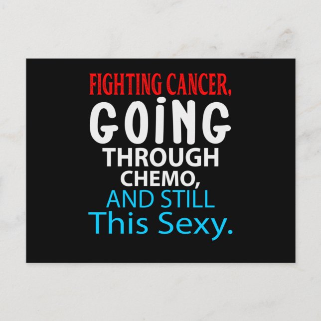 Funny Cancer Fighter Inspirational Quote Chemo Inbjudan Vykort (Framsida)